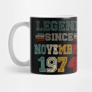 49 Years Old Legend Since November 1974 49th Birthday Mug